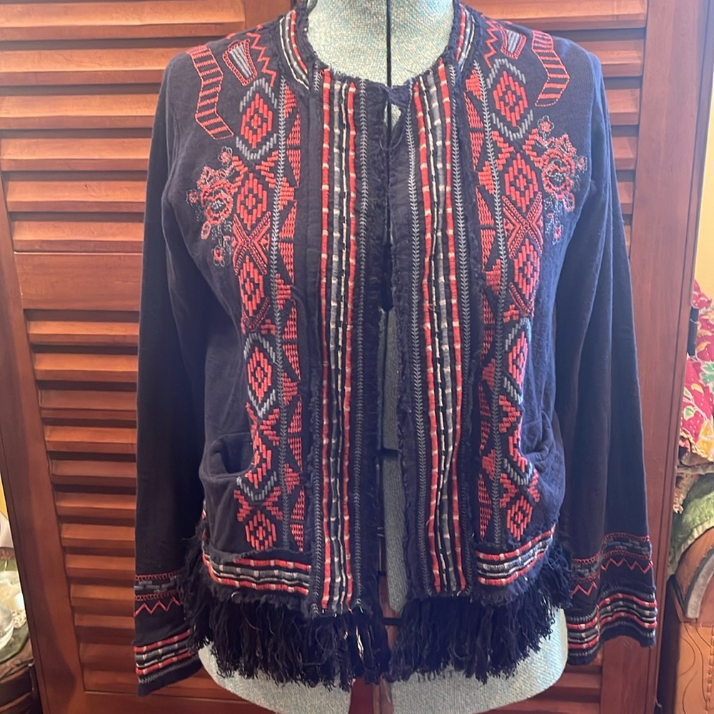 Embroidered Johnny Was bolero style jacket